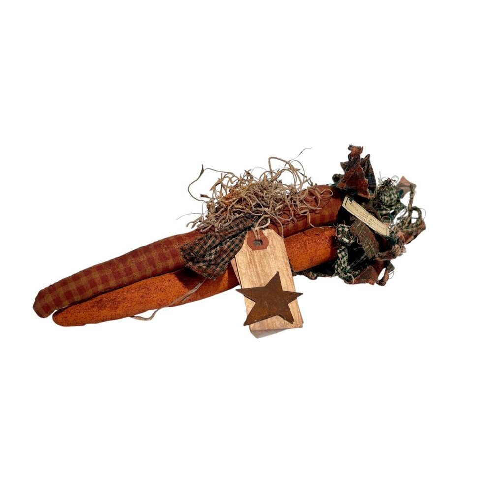 Rustic Stuffed Carrots / Farmhouse Easter Decor / 12 inches / Set of 3